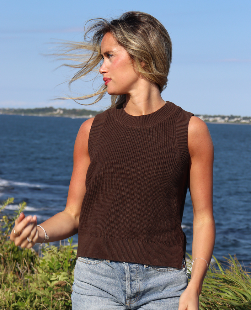 LAT tank sweater-Brown
