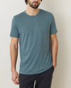 Signature jacquard crew tee- blue spruce multi