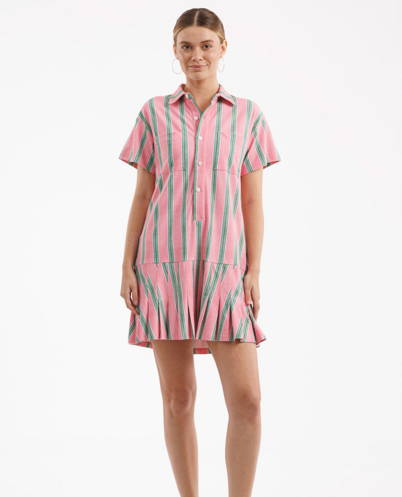 Aspen Dress- Garden Party stripe