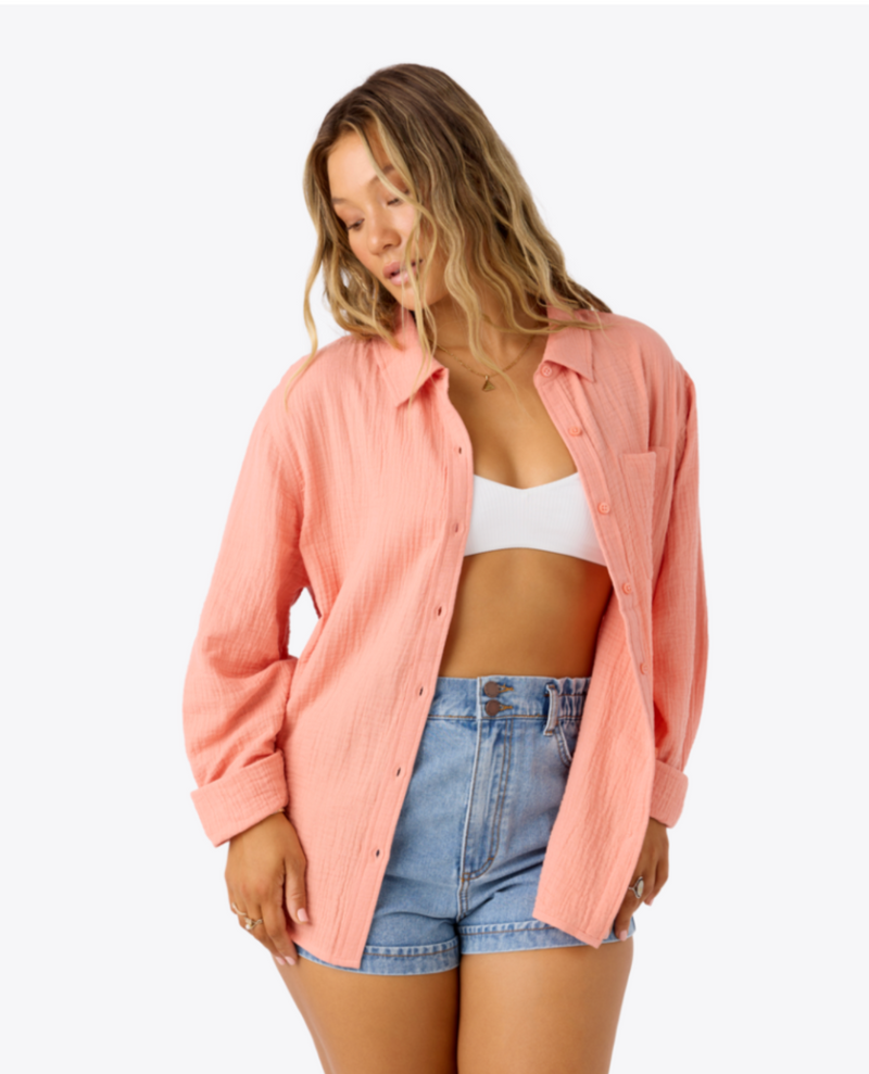 Leni relaxed top- canyon clay