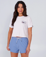 Big Blue Crop Tee- White