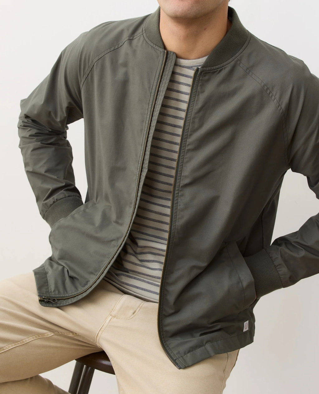 Glenn Wax Canvas Bomber- Olive