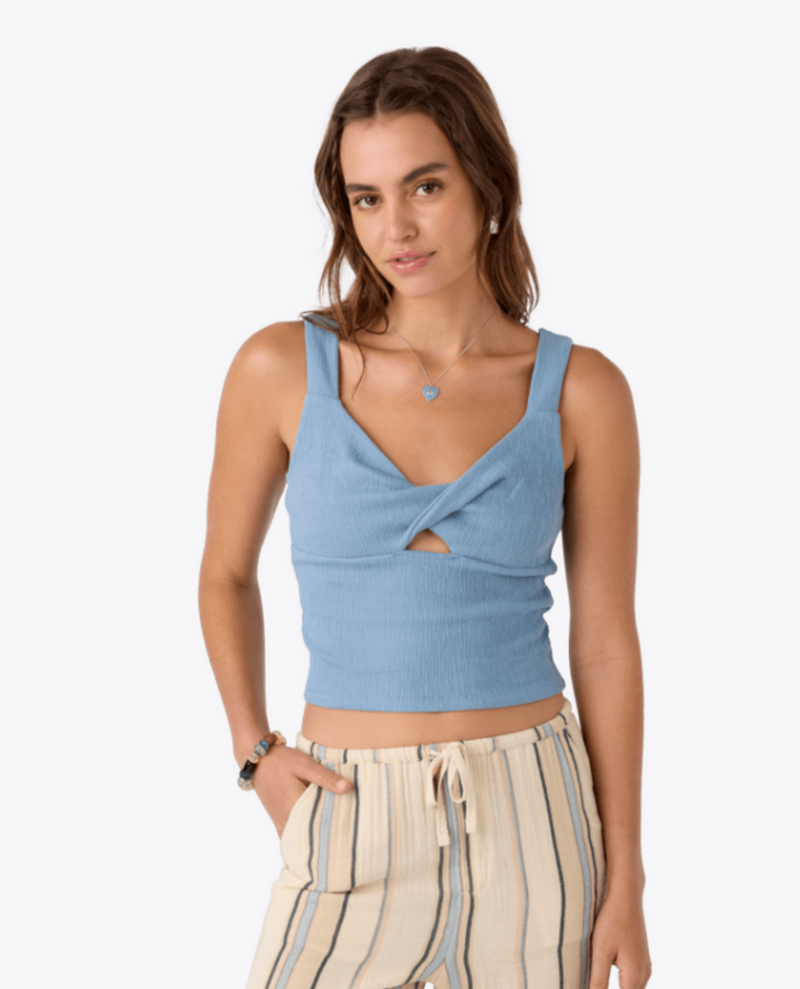 Jayde top- faded denim