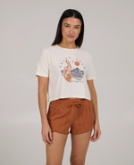 Ashore crop tee- off white
