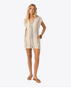 Kamilla stripe romper- tapioca