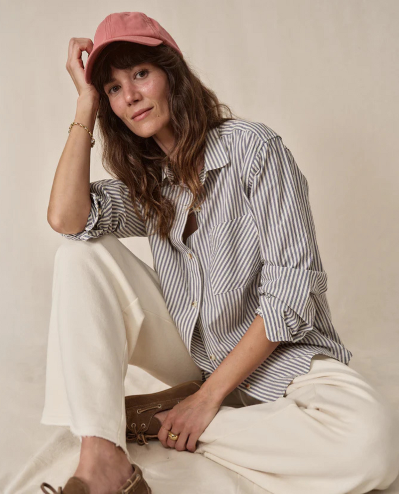 Cali Poplin shirt- midnight stripe