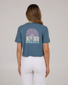 In the rays crop tee- fin blue