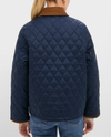 Barbour Icons Cropped Liddesdale Quilted Jacket - Navy