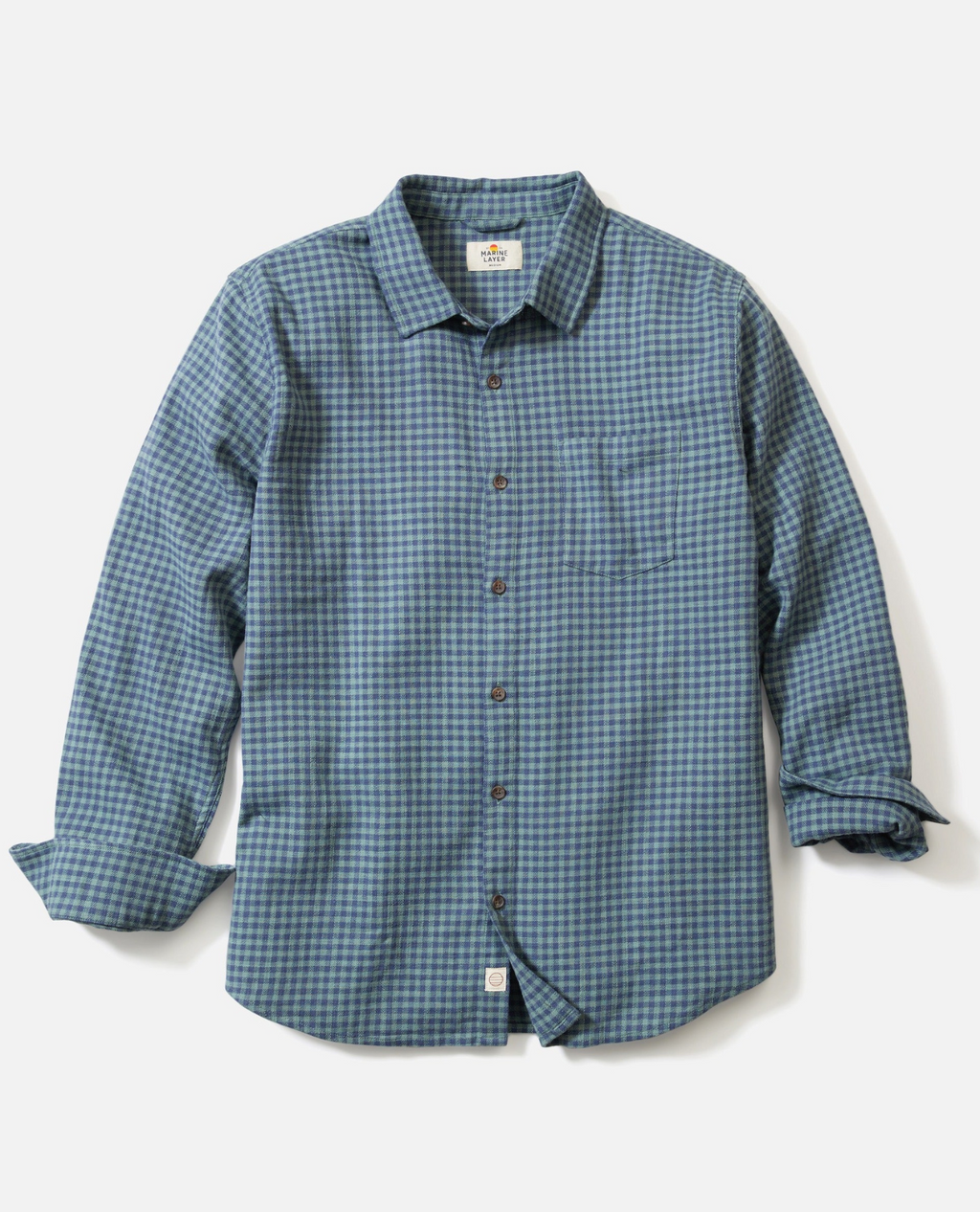 Classic Stretch Selvage Shirt - Green/Navy