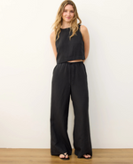 Linen Drawstring Wide Leg Pant