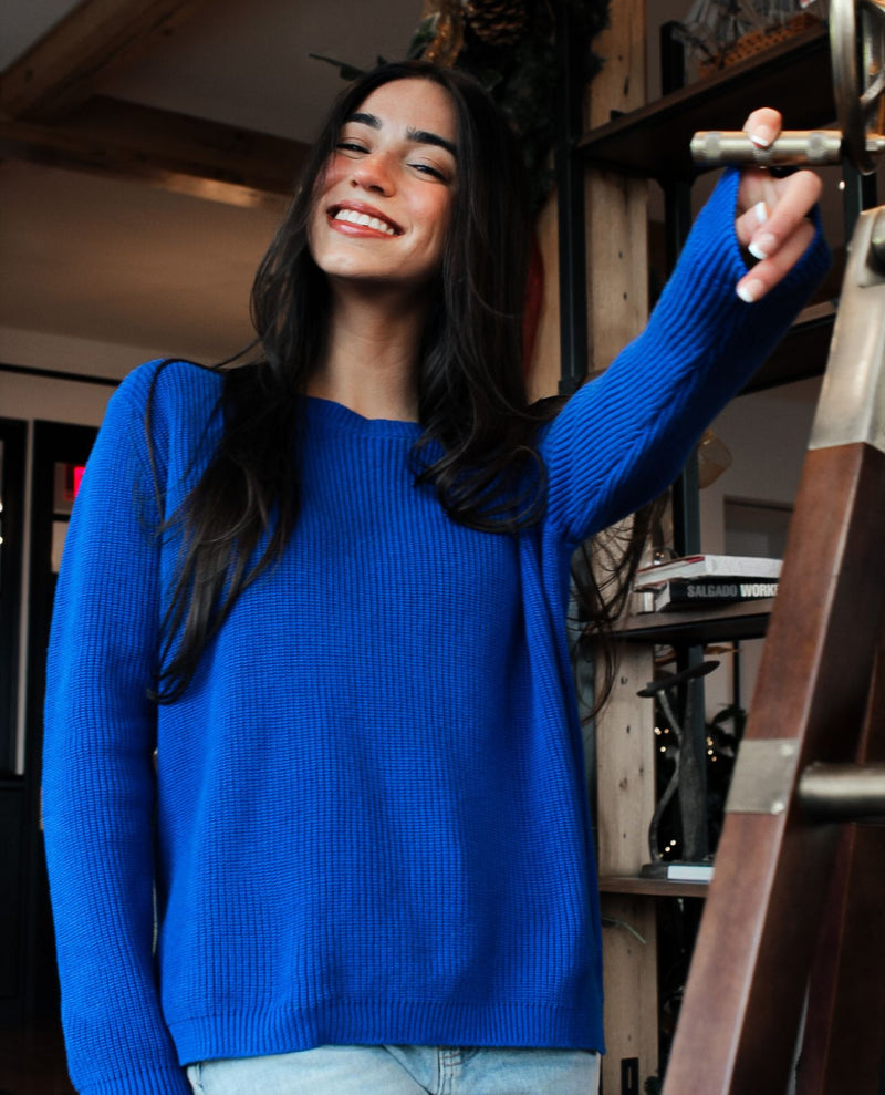 Sweater Crew- Cobalt Blue