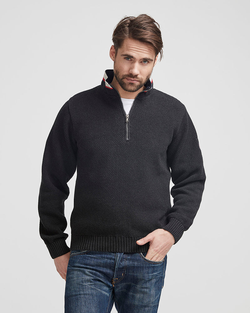 Holebrook Mens Classic Windproof Sweater-Black Mel - Island Outfitters
