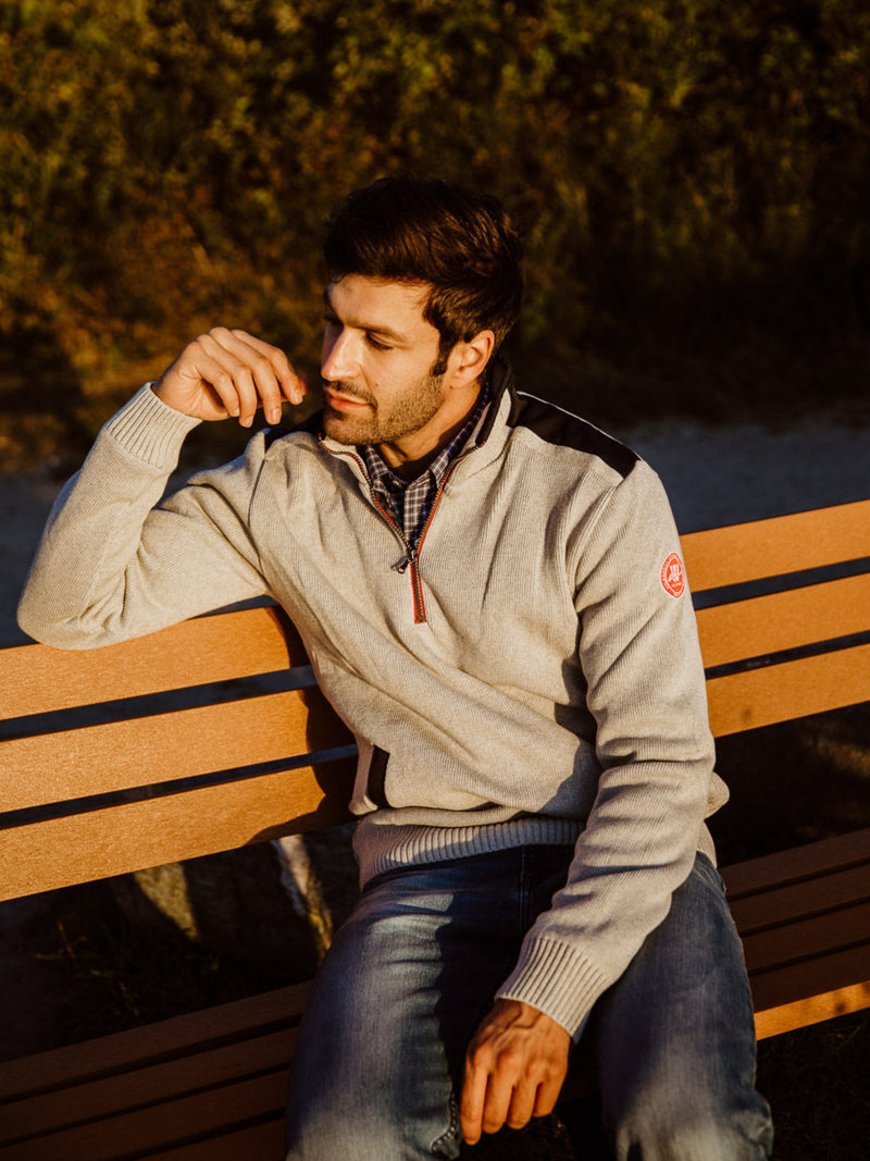 Gregor 1/4 Zip Windproof  -Lt Grey - Island Outfitters