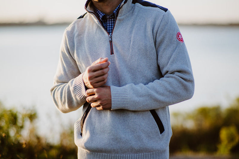 Gregor 1/4 Zip Windproof  -Lt Grey - Island Outfitters